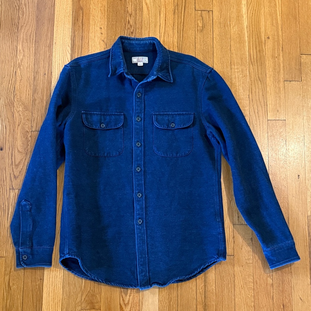 Wallace and Barnes Men's Indigo Blue Casual Button-Down Shirt Jacket